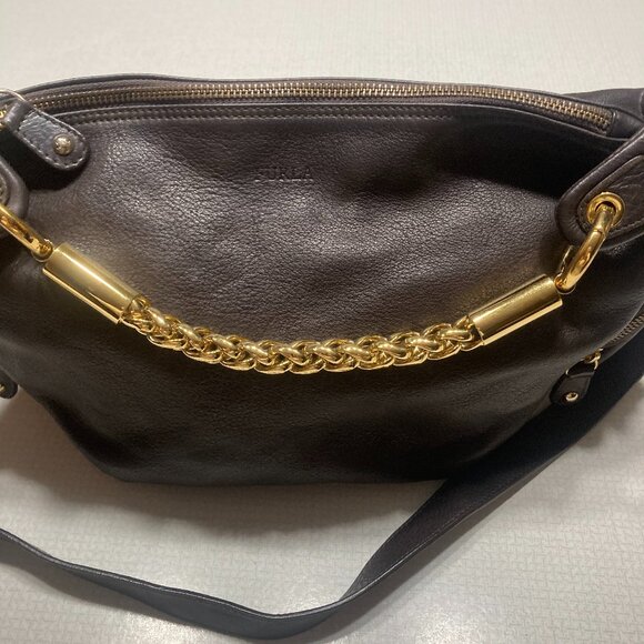 EUC Brown Leather Furla Shoulder Bag or Satchel - Picture 3 of 11